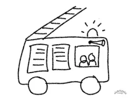 Vista previa - Manualidades / Dibujos para colorear - "Ambulancia, Camión de bomberos & Fuego“ - ilustración & dibujos para colorear & en colores - página 1