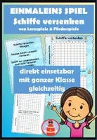 Vorschau - Spiele - 1x1 Schiffe versenken - direkt einsetzbares Einmaleins Spiel - Deckblatt