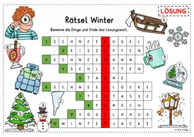 Vorschau - Arbeitsblätter - Winter Kreuzworträtsel DaZ DaF A1 A2 - Seite 3