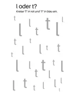 Vorschau - Arbeitsblätter - l oder t ? - Deckblatt