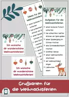 Vorschau - Bildkarten - Grußkarten für die Weihnachtsferien - Deckblatt