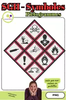 Aperçu - Présentation / Support pour le tableau - Chimie Pictogrammes SGH Cliparts au design GHS - Page 1