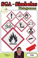 Vista previa - Unidades / Secuencias / Situaciones de Aprendizaje - Pictogramas de química GHS clipart en diseño glitter - Portada