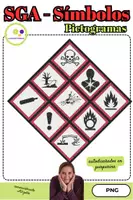 Vista previa - Unidades / Secuencias / Situaciones de Aprendizaje - Pictogramas de química GHS clipart en diseño glitter - página 1