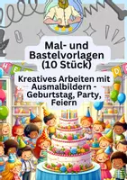 Vorschau - Mal- und Bastelvorlagen - Geburtstag Fensterbilder - Deckblatt