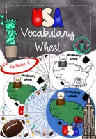Vorschau - Anderer Materialtyp - USA: Vocabulary Wheel mit 20 wichtigen Vokabeln - Deckblatt