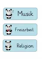 Vorschau - Poster - Stundenplanschilder Panda - Seite 1
