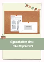 Vorschau - Arbeitsblätter - Eigenschaften eines Klassensprechers - Deckblatt