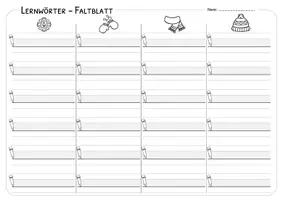 Vorschau - Arbeitsblätter - Lernwörterfaltblatt - Winter - Freebie - Seite 2