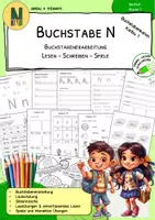 Vorschau - Arbeitsblätter - Buchstabe N - 1. Klasse - Buchstabenerarbeitung - Karibu - Deckblatt