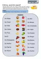 Vorschau - Arbeitsblätter - Wortschatz – Lebensmittel (gesund & ungesund) - Deckblatt
