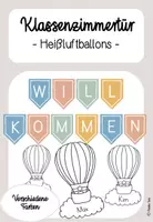 Vorschau - Mal- und Bastelvorlagen - Klassenzimmertür Heißluftballons Dekoration - Deckblatt