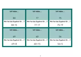 Vorschau - Spiele - Ich habe Wer hat Rechenkarte-ZR100_SUB:AD-ZÜ-Karten - Seite 1