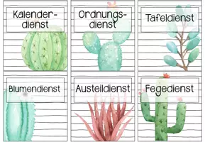 Vorschau - Bildkarten - Klassenraum Deko Kaktus - Dienste / Ämter - Seite 2