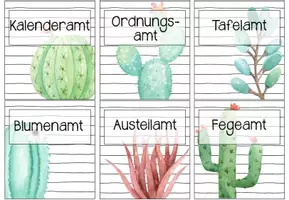 Vorschau - Bildkarten - Klassenraum Deko Kaktus - Dienste / Ämter - Seite 3
