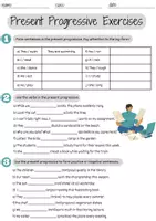 Vorschau - Arbeitsblätter - Present Progressive Übungen Englisch Klasse 5 & Klasse 6 ing form Englisch (Exercises) - Seite 1