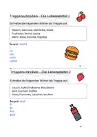 Vorschau - Arbeitsblätter - Treppenschreiben Lebensmittel - Seite 1