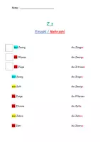 Vorschau - Arbeitsblätter - Arbeitsblatt Einzahl und Mehrzahl von Z,z Wörtern - Deckblatt