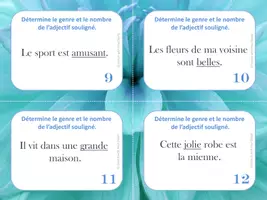 Aperçu - Préparation de séance / Séance complète - L'accord des adjectifs - 40 cartes à tâches / French Adjectives Agreement - Page 3