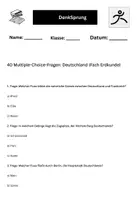Vorschau - Test - 40 Multiple-Choice-Fragen Deutschland (Fach Erdkunde) - Seite 1