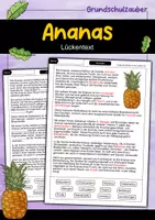 Vorschau - Arbeitsblätter - Ananas Lückentext mit Lösung - Deckblatt