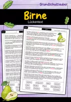 Vorschau - Arbeitsblätter - Birne Lückentext - Deckblatt