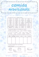 Vorschau - Arbeitsblätter - Arbeitsblatt zum Thema comida - Deckblatt