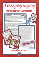 Vorschau - Arbeitsblätter - Lesespaziergang "der Abend vor Weihnachten" ab Klasse 3 - Deckblatt