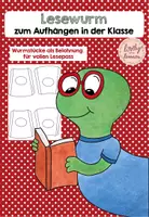 Vorschau - selbst erstellte Cliparts/Grafiken - Lesewurm für Klassenzimmer - Belohnung für voller Lesepass - Deckblatt