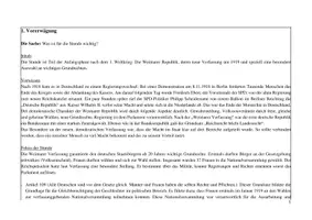 Vorschau - Stundenentwürfe - BUV/Beratungsbesuch/Lehrprobe: Grundrechte in der Weimarer Republik - Seite 1