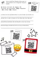 Vorschau - Mal- und Bastelvorlagen - Weihnachten - Wortarten-Spiele für den Deutschunterricht mit QR-Codes - Seite 1