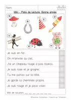 Aperçu - Feuilles d'exercices - Mini - Piste de lecture: Bonne Année - Page 3