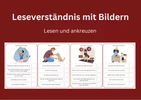 Vorschau - Spiele - Leseverständnis mit Bildern - Deckblatt