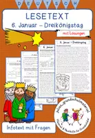 Vorschau - Arbeitsblätter - "6. Januar - Dreikönigstag/Heilige Drei Könige" - Lesetext mit Fragen und Lösungen - Deckblatt