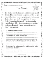 Aperçu - Préparation de séance / Séance complète - 10 Compréhensions de lecture - Espace / French Space Reading Comprehension - Page 1