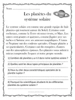 Aperçu - Préparation de séance / Séance complète - 10 Compréhensions de lecture - Espace / French Space Reading Comprehension - Page de couverture