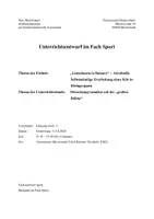 Vorschau - Stundenentwürfe - Unterrichtsentwurf Sport Akrobatik Pyramiden - Deckblatt