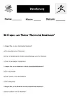 Vorschau - Arbeitsblätter - 40 Multiple Choice Fragen zum Thema Chemische Reaktionen - Seite 1