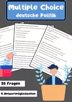 Vorschau - Arbeitsblätter - 40 Multiple Choice Fragen zum Thema Deutsche Politik - Deckblatt