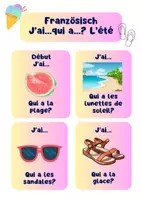 Vorschau - Spiele - J'ai..qui a? Lesespiel Französisch L'été/Sommer - Deckblatt
