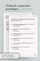 Vorschau - Arbeitsblätter - Recht: Anspruchsgrundlagen im Zivilrecht - Arbeitsblatt - Deckblatt