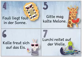 Vorschau - Stationenlernen - Sommerliche Abschreibkartei mit Tieren - Seite 2