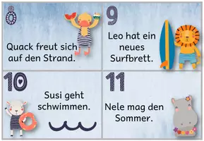 Vorschau - Stationenlernen - Sommerliche Abschreibkartei mit Tieren - Seite 3