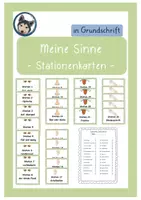 Vorschau - Stationenlernen - Meine Sinne Stationenkarten Grundschrift - Deckblatt