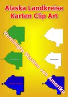 Vorschau - selbst erstellte Cliparts/Grafiken - Karten der Landkreise von Alaska ClipArt Karte Farbe, Schwarz-Weiß Kommerzielle Nutzung - Deckblatt