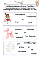 Vorschau - Bildkarten - Schüttelsätze zum Thema Fasching - Seite 1