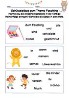 Vorschau - Bildkarten - Schüttelsätze zum Thema Fasching - Seite 2