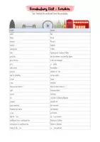 Vorschau - Arbeitsblätter - Vocabulary List London + Exercise + Worksheet Sights of London - Seite 1
