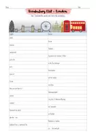 Vorschau - Arbeitsblätter - Vocabulary List London + Exercise + Worksheet Sights of London - Deckblatt