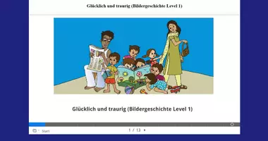 Vorschau - Stationenlernen - Glücklich & Traurig,Kamishibai,Französisch-DE,Interaktiv AB,H5P - Seite 1